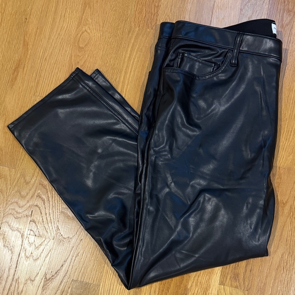 Abercrombie & Fitch Vegan Leather Straight Leg Pants